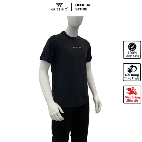 Áo Thun Nam Tay Ngắn Không Cổ Aristino ATS011AS0 màu đen 9