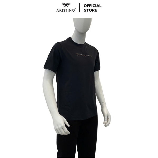 Áo Thun Nam Tay Ngắn Không Cổ Aristino ATS011AS0 màu đen 9