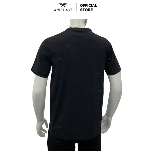 Áo Thun Nam Tay Ngắn Không Cổ Aristino ATS011AS0 màu đen 9