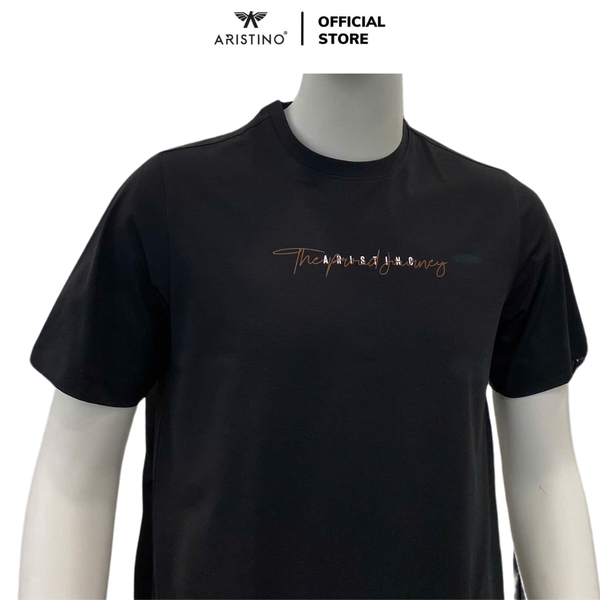 Áo Thun Nam Tay Ngắn Không Cổ Aristino ATS011AS0 màu đen 9