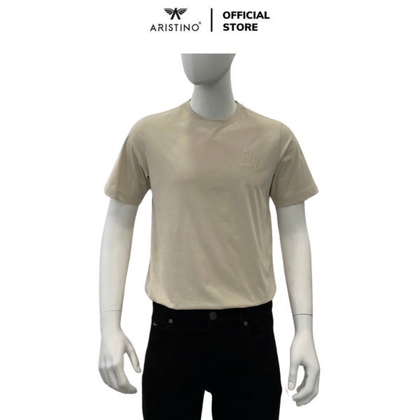 Áo Thun Nam Tay Ngắn Không Cổ Aristino ATS015AS0 màu be 5