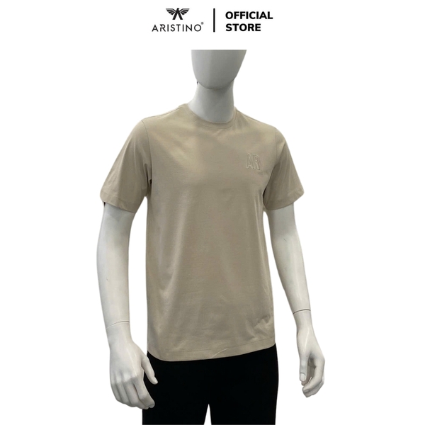 Áo Thun Nam Tay Ngắn Không Cổ Aristino ATS015AS0 màu be 5