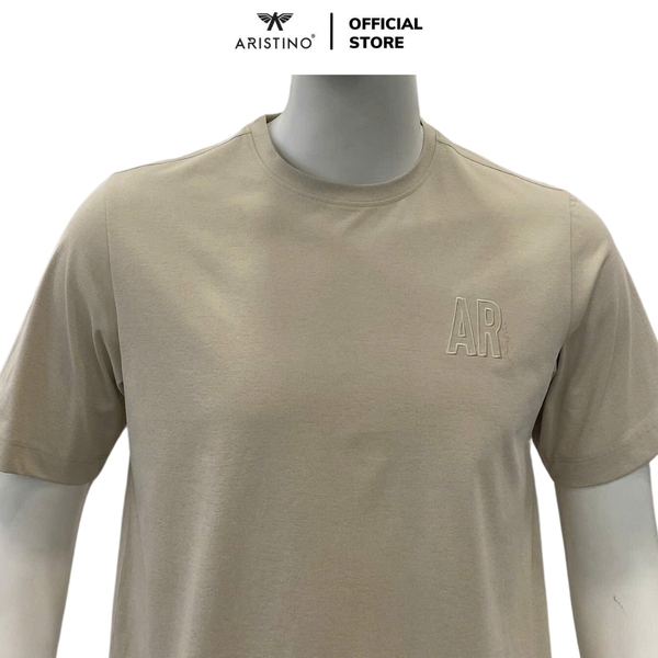 Áo Thun Nam Tay Ngắn Không Cổ Aristino ATS015AS0 màu be 5