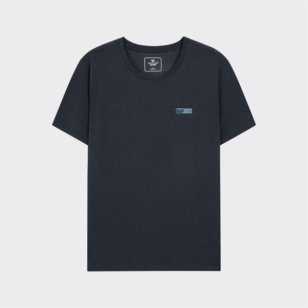 Áo Thun Nam Tay Ngắn Không Cổ Aristino ATS017S3 màu Xám 42 kẻ, Xanh tím than 49 kẻ