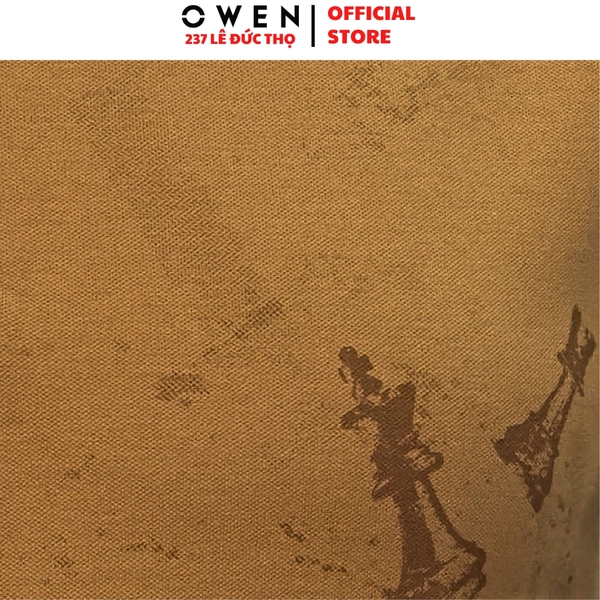 Áo Thun polo Nam Tay Ngắn Có Cổ Owen APV262004 màu nâu dáng suông body fit xẻ tà chất liệu cotton spandex