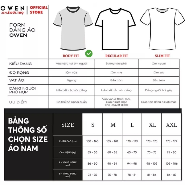 Áo Thun Nam Tay Ngắn Không Cổ Owen TSN231454