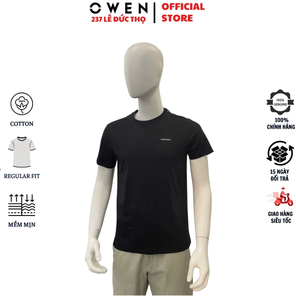 Áo T-Shirt Nam Owen TSN260130 Đen Cổ Tròn 100% Cotton