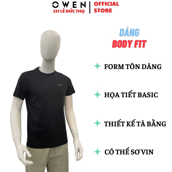 Áo T-Shirt Nam Owen TSN260130 Đen Cổ Tròn 100% Cotton