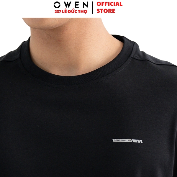 Áo T-Shirt Nam Owen TSN260130 Đen Cổ Tròn 100% Cotton