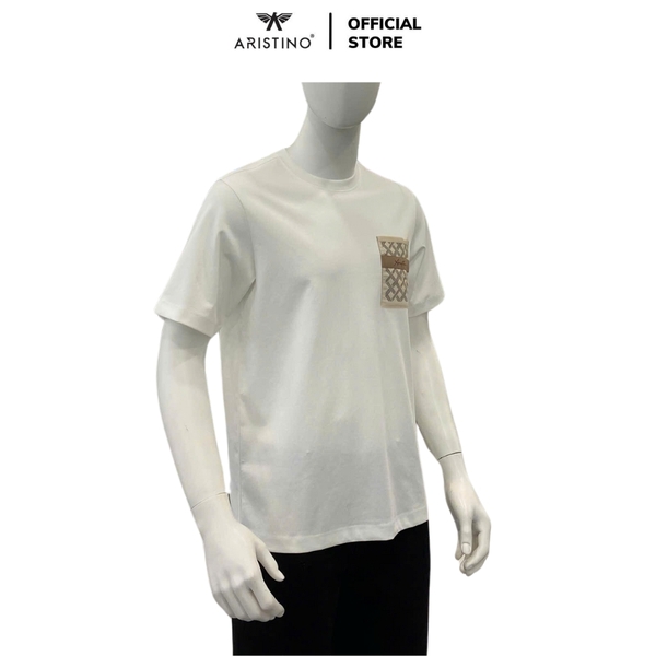 Áo Thun Nam Tay Ngắn Không Cổ Aristino ATS010AS0 màu trắng 6