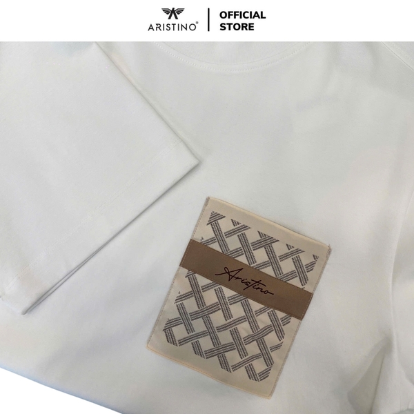 Áo Thun Nam Tay Ngắn Không Cổ Aristino ATS010AS0 màu trắng 6