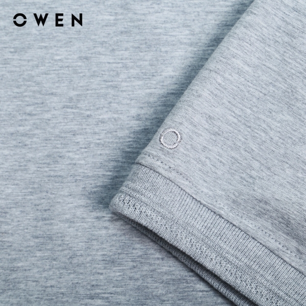Áo Thun polo Nam Tay Ngắn Có Cổ Owen APV231360 màu Xám melange nhạt trơn Dáng Body Fit Chất liệu Cotton