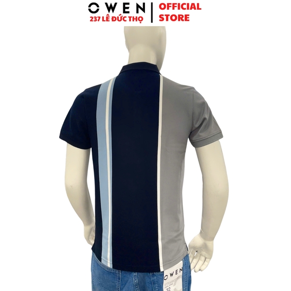 Áo thun polo Nam Tay Ngắn Có Cổ Owen APV262025 màu xanh chất liệu cotton polyester