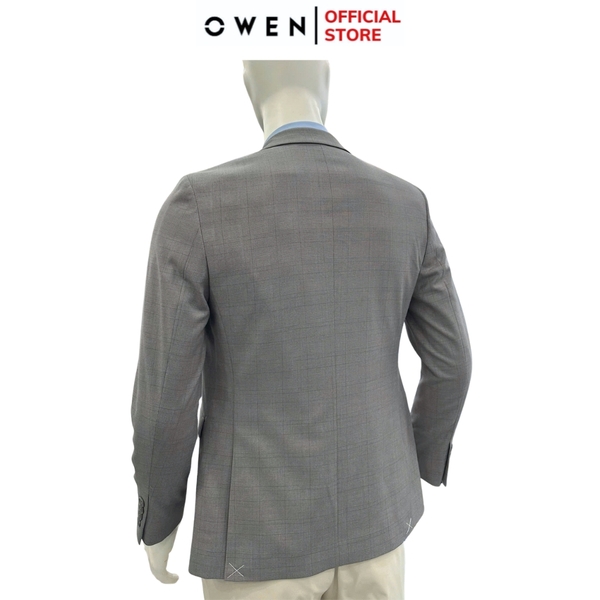 Áo Demi - Blazer Owen BLS256118 màu xám đậm dáng slim fit 1 cúc tà xẻ sau chất vải polyester
