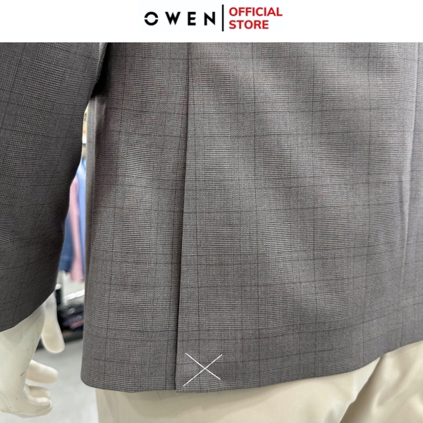Áo Demi - Blazer Owen BLS256118 màu xám đậm dáng slim fit 1 cúc tà xẻ sau chất vải polyester