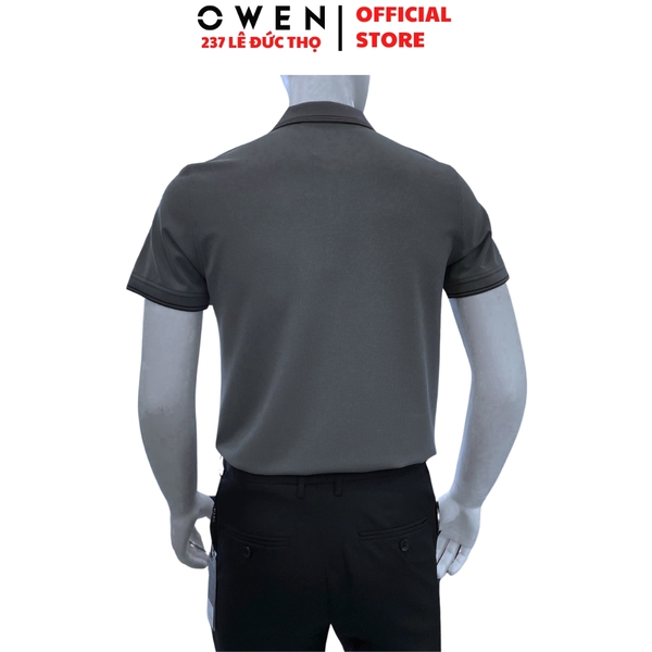 Áo Thun polo Nam Tay Ngắn Có Cổ Owen APV262049 màu xám dáng suông body fit xẻ tà chất liệu nylon spandex