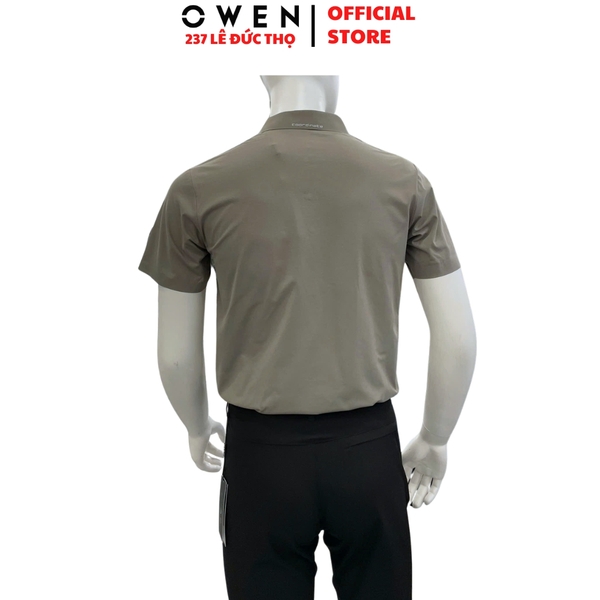 Áo Thun polo Nam Tay Ngắn Có Cổ Owen APV262066 màu xám dáng suông body fit xẻ tà chất liệu polyester