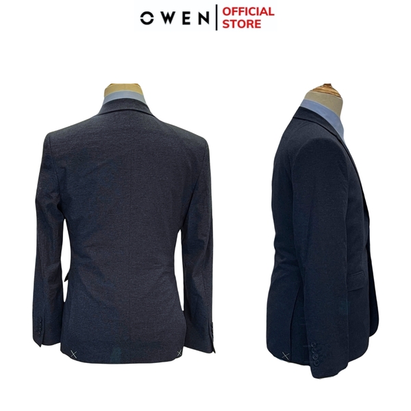 Áo Demi - Blazer Owen BL241362 màu xanh tím than xược ngang dáng regular fit 1 cúc tà xẻ hai bên Chất liệu Namu