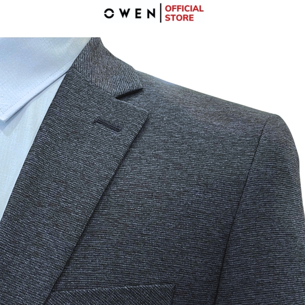 Áo Demi - Blazer Owen BL241362 màu xanh tím than xược ngang dáng regular fit 1 cúc tà xẻ hai bên Chất liệu Namu