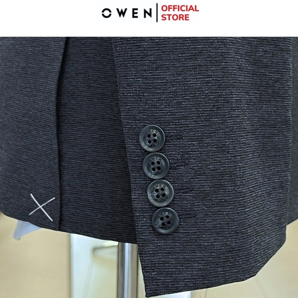 Áo Demi - Blazer Owen BL241362 màu xanh tím than xược ngang dáng regular fit 1 cúc tà xẻ hai bên Chất liệu Namu