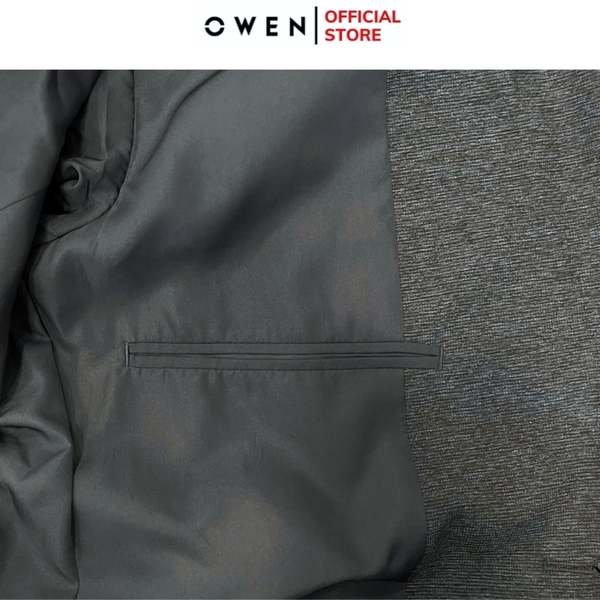 Áo Demi - Blazer Owen BL241362 màu xanh tím than xược ngang dáng regular fit 1 cúc tà xẻ hai bên Chất liệu Namu