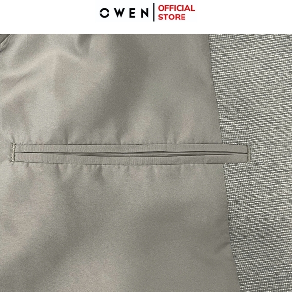 Áo Demi - Blazer Owen BL241363 màu xám nhạt xược ngang dáng regular fit 1 cúc tà xẻ hai bên Chất liệu Namu