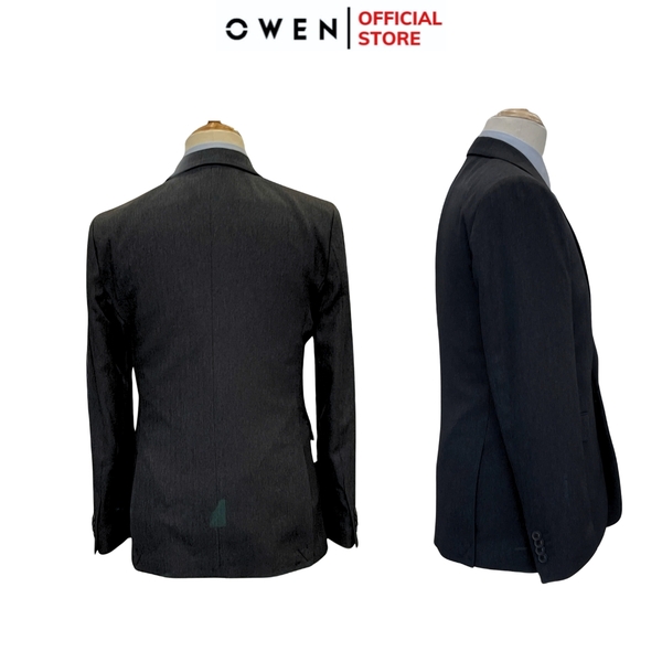 Áo Demi - Blazer Owen BL241365 màu xanh tím than dáng regular fit 1 cúc tà xẻ hai bên chất liệu Lanatex