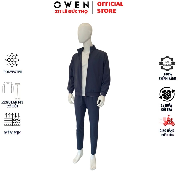Bộ Thể Thao Nam Owen BTT267801_NA Xanh Tím Than Regular Fit  chất liệu polyester