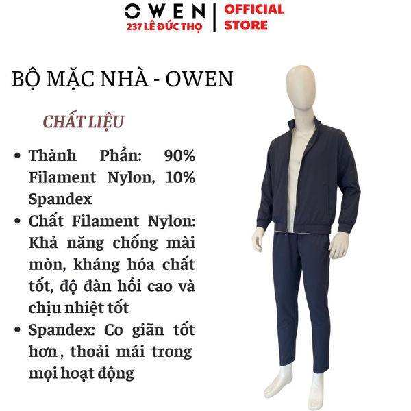 Bộ Thể Thao Nam Owen BTT267801_NA Xanh Tím Than Regular Fit  chất liệu polyester
