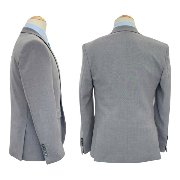 Bộ Veston VIỆT TUẤN COMPLET-193 màu xám nhạt trơn bộ suit dáng trẻ, 1 cúc , xẻ tà 2 bên chất liệu Vicose