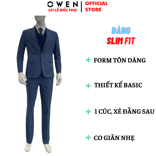 Ves bộ OWEN VES265907 Màu xanh Dáng SlimFit Vải Polyester