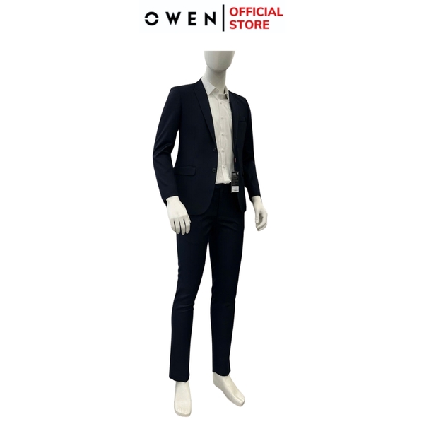 Ves bộ OWEN VES256270 màu xanh tím than dáng ôm slim fit 2 cúc tà xẻ sau Chất liệu Polyester Rayon