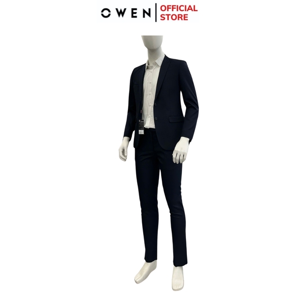 Ves bộ OWEN VES256270 màu xanh tím than dáng ôm slim fit 2 cúc tà xẻ sau Chất liệu Polyester Rayon