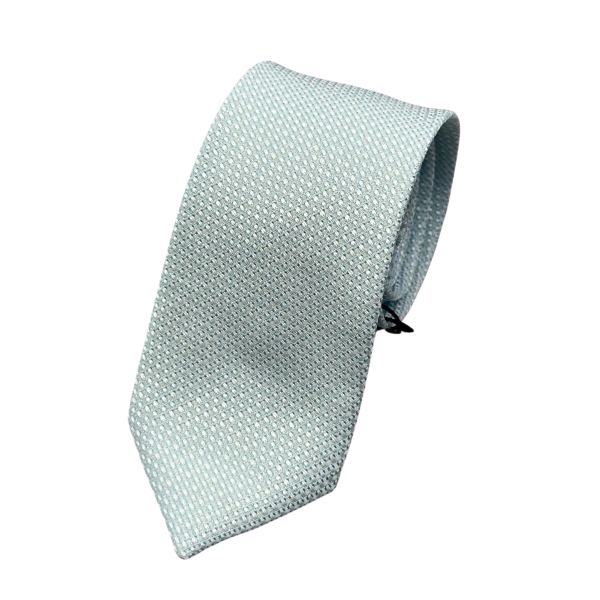 Cà vạt nam OWEN CV221524 màu xanh nhạt kẻ chìm bản nhỏ chất liệu polyester