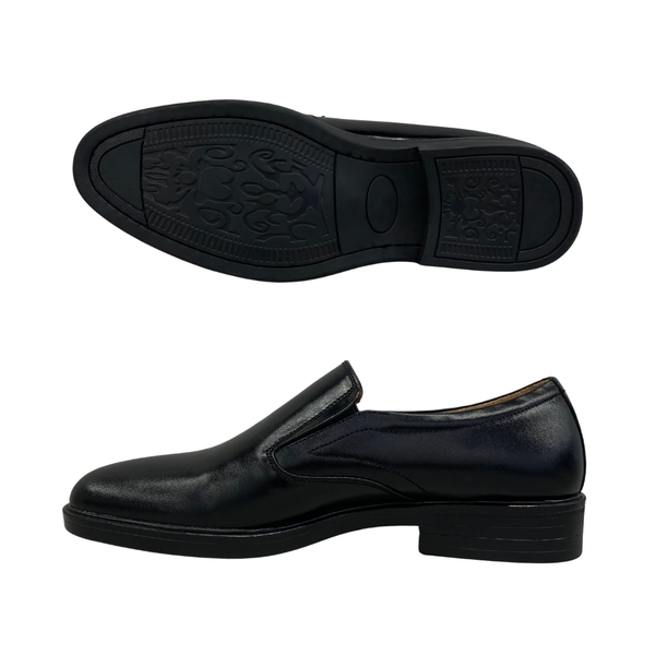 Giầy tây Owen GD233350 màu đen trơn kiểu giày lười Slip on chất liệu da thật