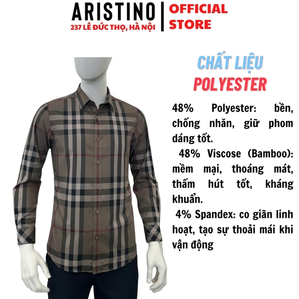 Áo Sơ Mi Nam Dài Tay Insidemen ILS095F0H0 màu kẻ ô nâu