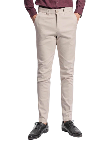 Quần Kaki Nam Arisitino AKK01108 Màu Be 68 Dobby Kiểu Dáng Slim Fit Chất Liệu Cotton