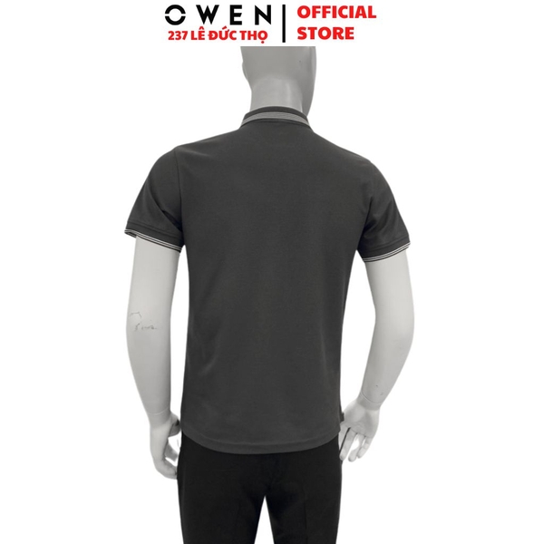 Áo Polo Nam Owen APV262012 Xám Đậm Body Fit Cotton Polyester