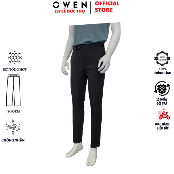 Quần Tây Nam Owen QGT263032 Xám Đậm S-Form Dáng Suông