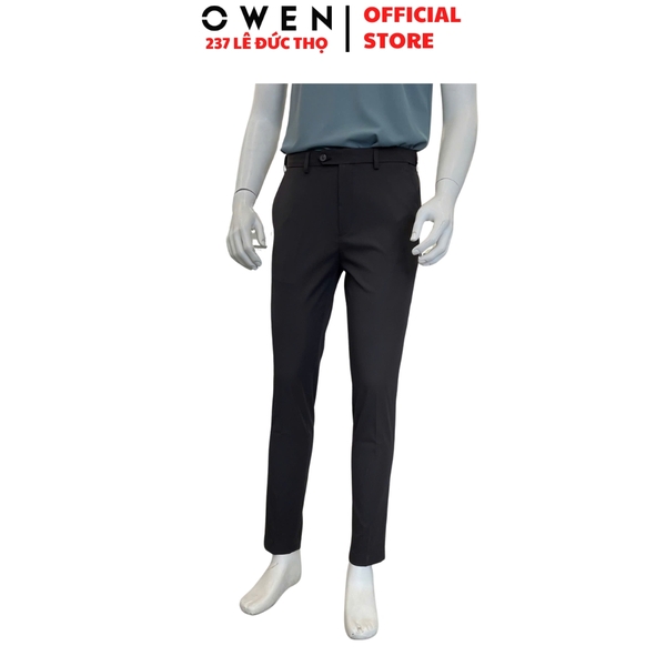 Quần Tây Nam Owen QGT263032 màu xám đậm dáng suông thể thao S-form chất liệu polyester