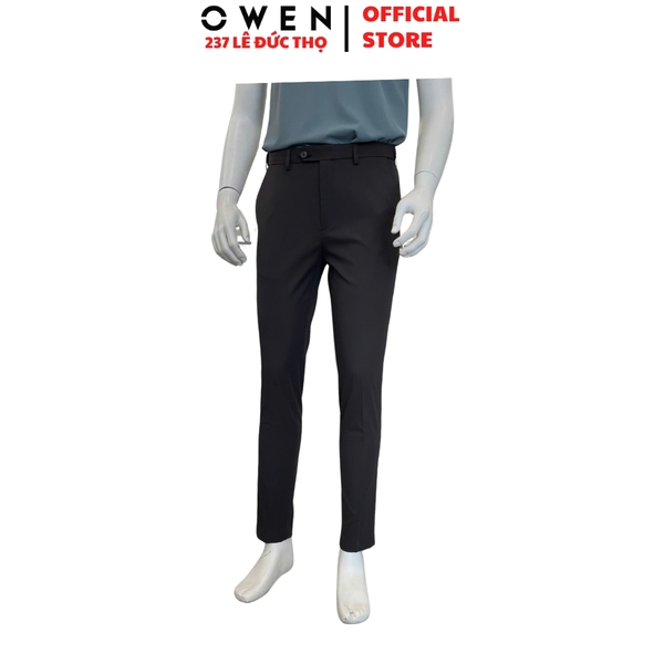 Quần Tây Nam Owen QGT263032 màu xám đậm dáng suông thể thao S-form chất liệu polyester