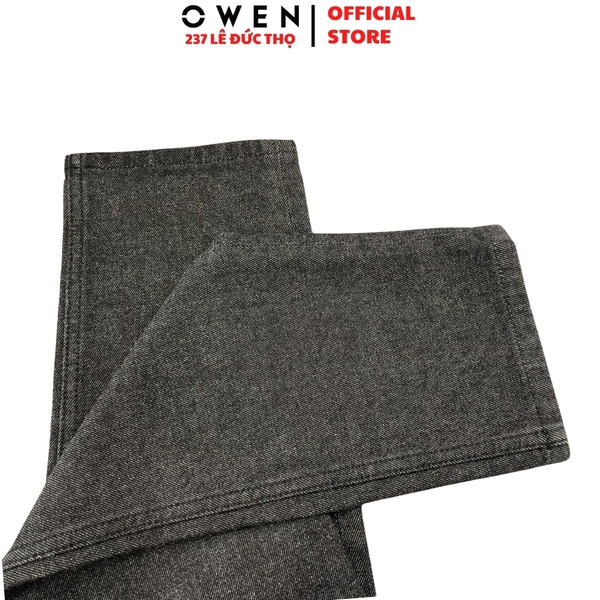 Quần Jean Nam Owen Quần Bò Nam QJR263088 màu đen dáng suông regular fit chất liệu denim cotton
