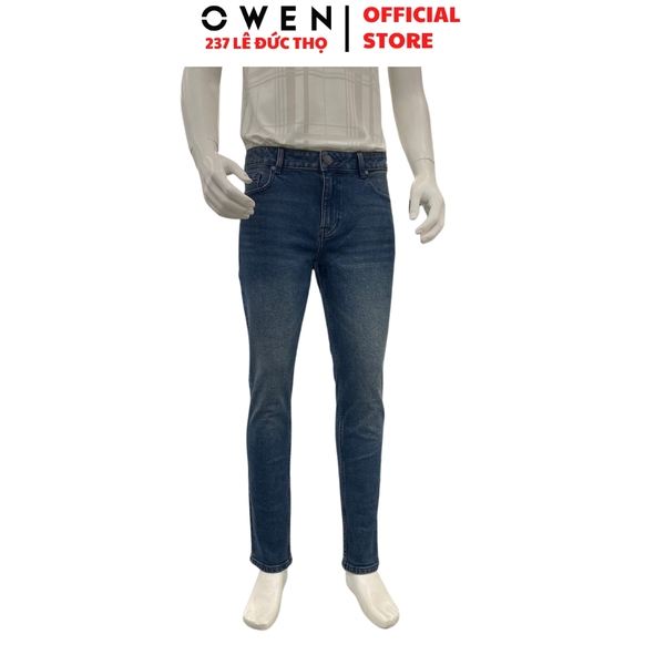 Quần Jean Nam Owen Quần Bò Nam QJR263091 màu xanh đậm dáng suông regular fit chất liệu cotton spandex