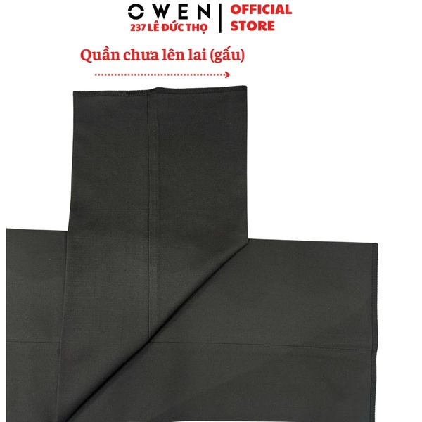 Quần Tây Nam Owen QRT263060 màu xám đậm dáng suông regular fit cạp tăng đơ chất liệu nano