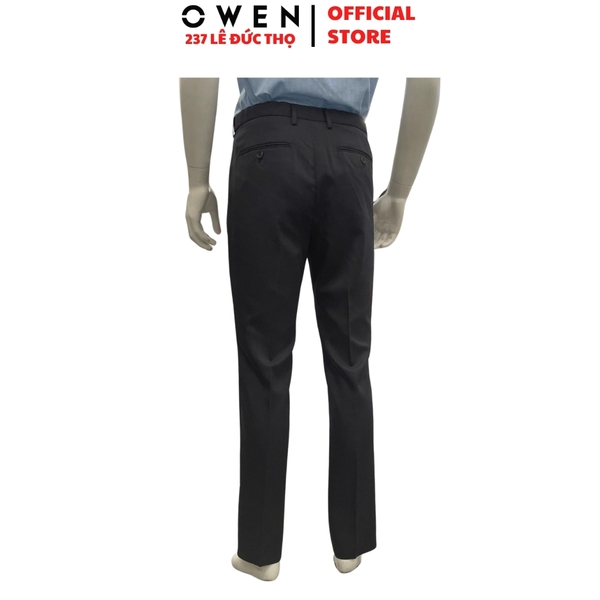 Quần Tây Nam Owen QRT263060 màu xám đậm dáng suông regular fit cạp tăng đơ chất liệu nano