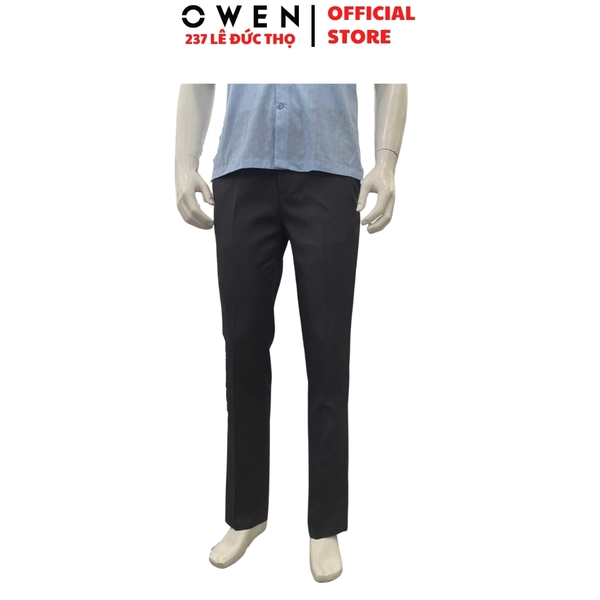 Quần Tây Nam Owen QRT263060 màu xám đậm dáng suông regular fit cạp tăng đơ chất liệu nano
