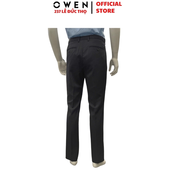 Quần Tây Nam Owen QRT263060 màu xám đậm dáng suông regular fit cạp tăng đơ chất liệu nano
