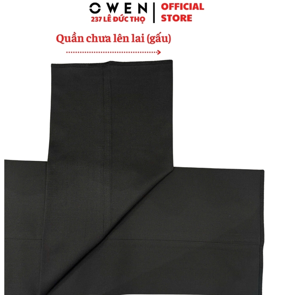 Quần Tây Nam Owen QST263061 màu xám đậm dáng ôm slim fit cạp tăng đơ chất liệu nano