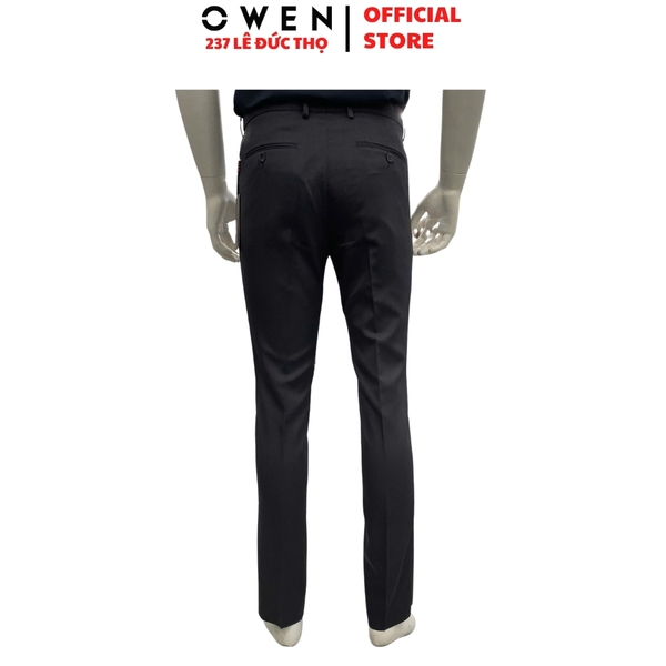 Quần Tây Nam Owen QST263061 màu xám đậm dáng ôm slim fit cạp tăng đơ chất liệu nano