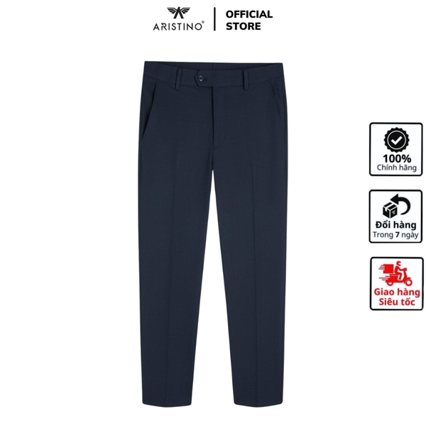 Quần Âu Nam Aristino Quần Tây ATR0150S1 Màu Xanh tím than 45 kẻ